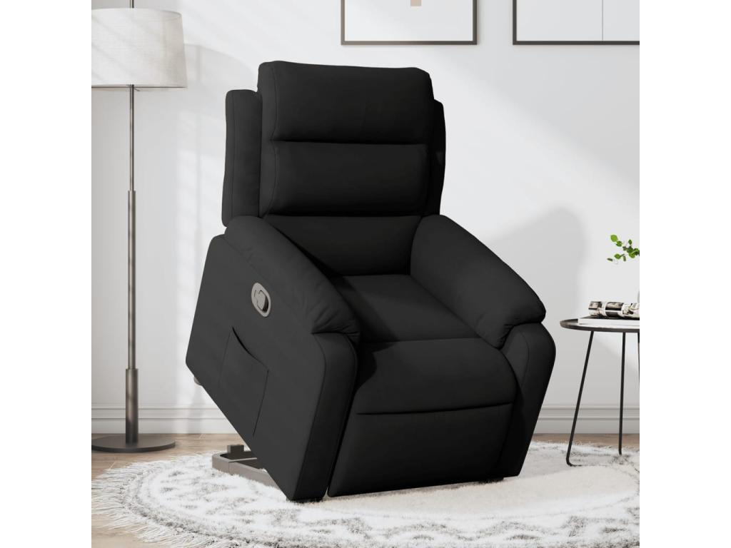 Sillón reclinable elevable terciopelo negro