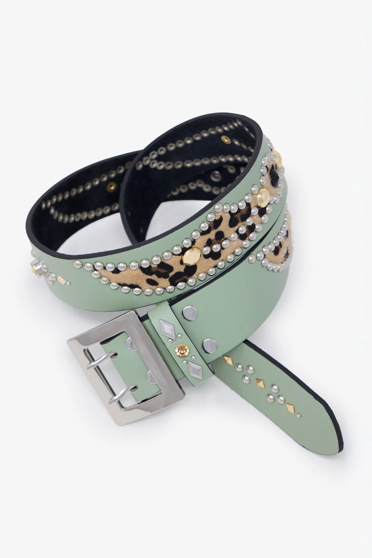 Vintage Python Belt - Sage/Cheetah