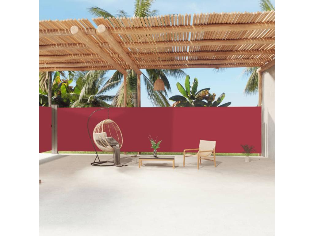Toldo lateral retráctil rojo 180x1200 cm