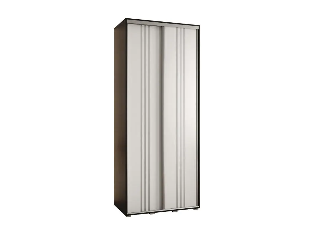 ARMARIO Alkifurniturees 6 DE PUERTAS CORREDERAS 235.2/120/60 2 puertas (Negro/Blanco/Plata) 34755YMMD