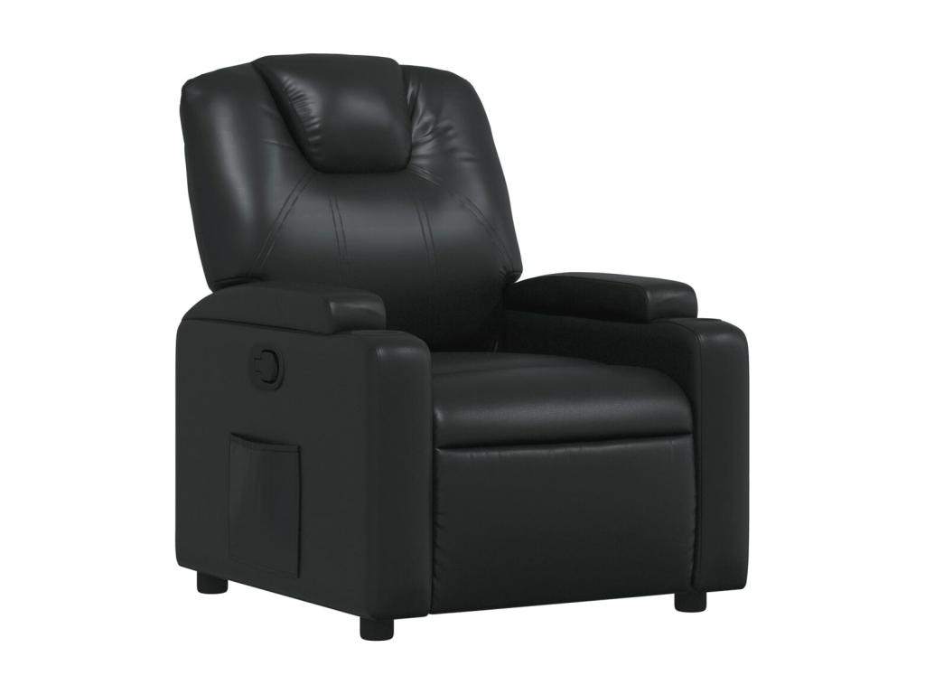 Sillón reclinable de cuero sintético negro