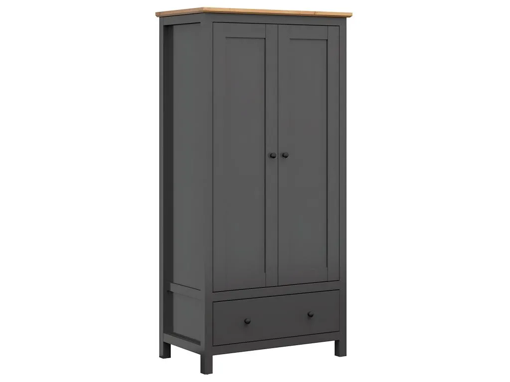 Armario 2 puertas 1 cajón Habitarluz Gris antracita y Habitarluz 37069PBIU