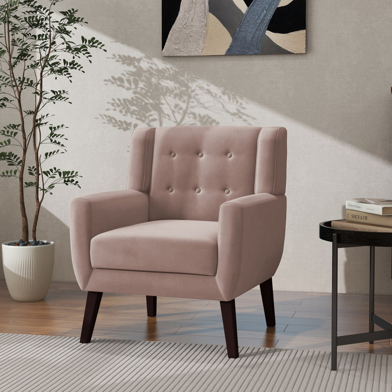 WAYFAIR George Oliver Jaqueze Skin Pink Velvet