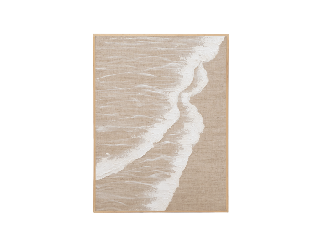 Cuadro decorativo sobre lienzo de lino con marco de madera negro pintado artesanalmente con pintura al oleo de 80x100cm - ADRIANA - Laocacasas