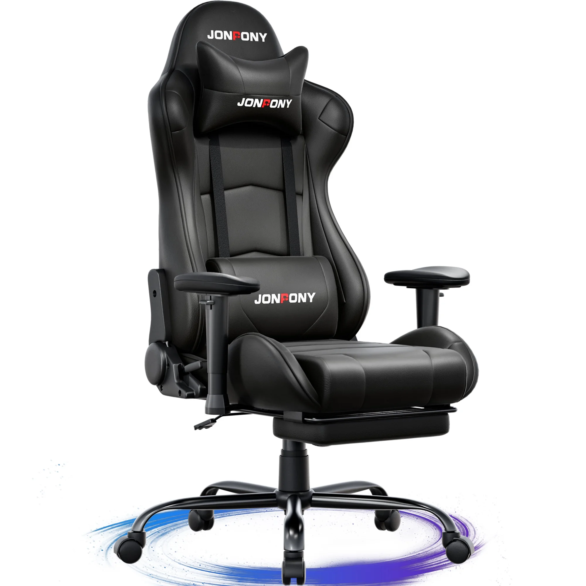 JONPONY Big and Tall 500LBS Gaming Chair, Ergonomic Design, Gamer Chair PU Leather with Footrest and Lumbar Support, High Back Office Chair Support 8 Hours Long Sitting,Red Computer Chair,Red - Image 81