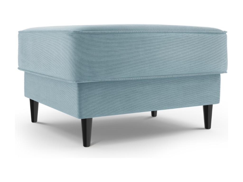 Laocacasas - Puf "Fano" de pana azul claro - 64x64x44cm
