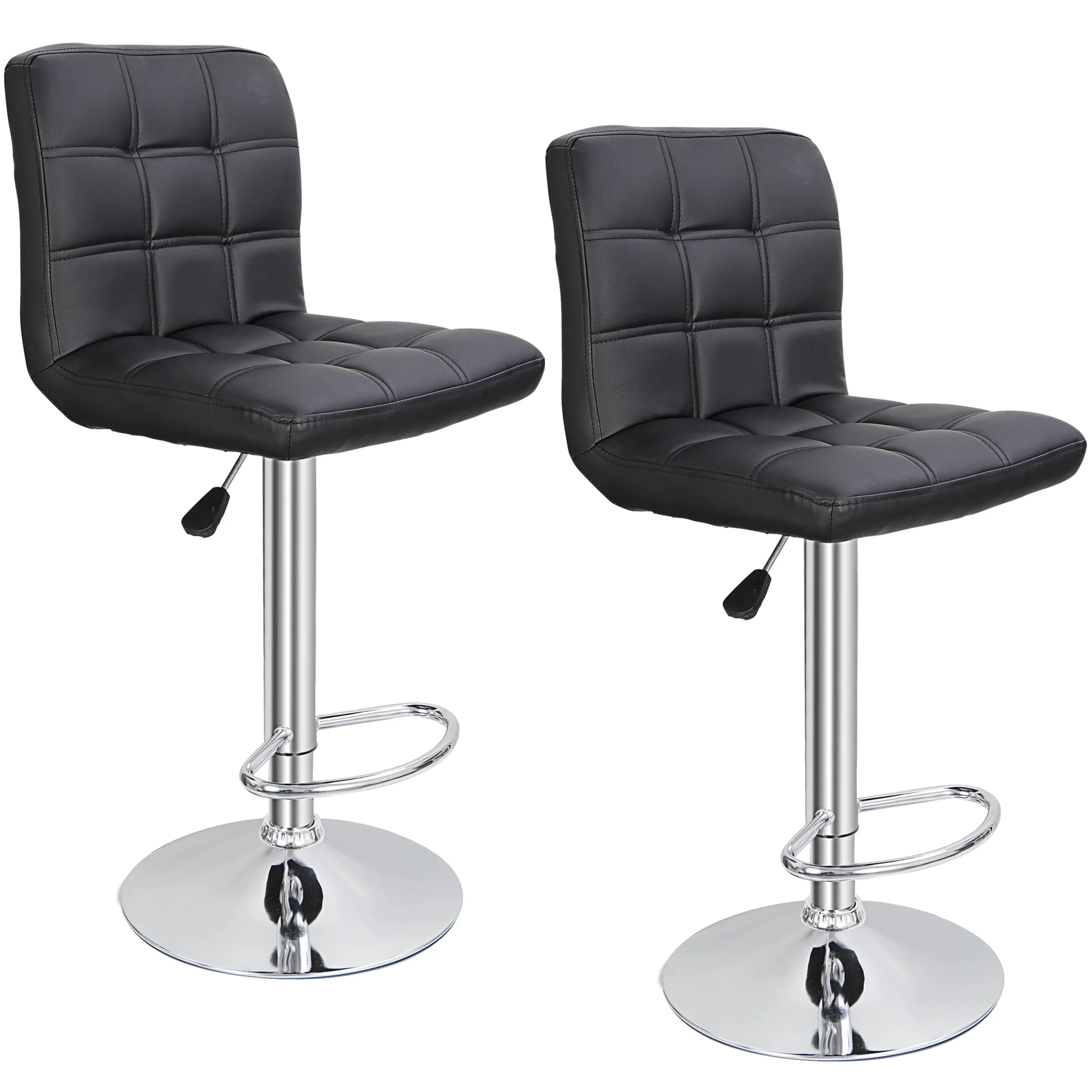 ZENY Height Adjustable Home Bar Stool Set 360-Degree Swivel, Set of 2