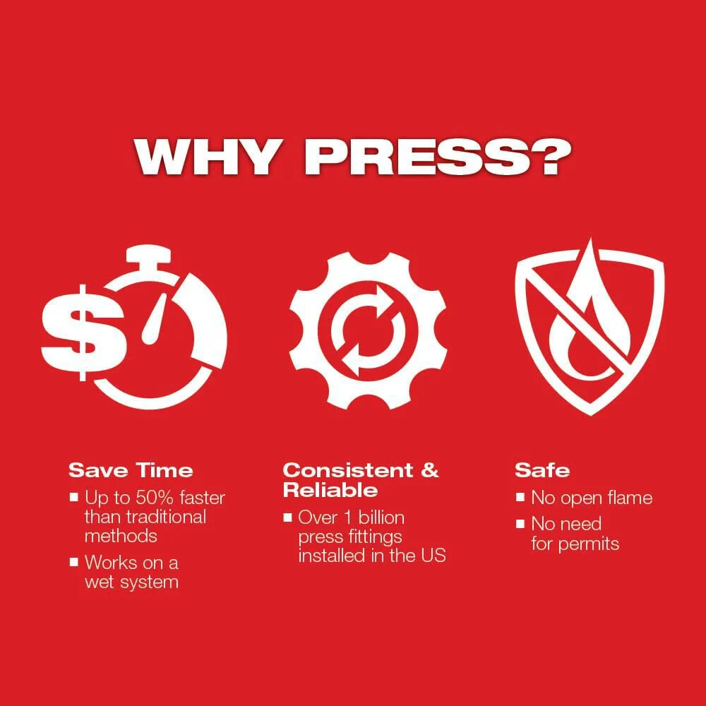 Milwaukee M18 FORCE LOGIC Press Tool With ONE-KEY - 1/2 in - 2 in CTS Jaws - Image 8 Milwaukee M18 FORCE LOGIC Press Tool With ONE-KEY - 1/2 in - 2 in CTS Jaws - Image 8