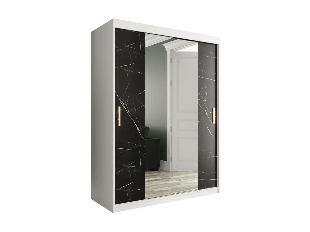Armario Hartford 254, Mármol negro|Mate Laocacasas, 200x150x62cm, Número de estantes: 5.00