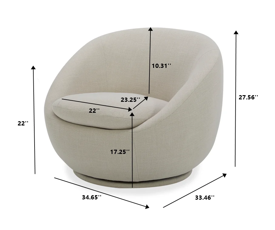 Better Homes & Gardens Mira Swivel Accent Chair, Cream Shearling - Image 38