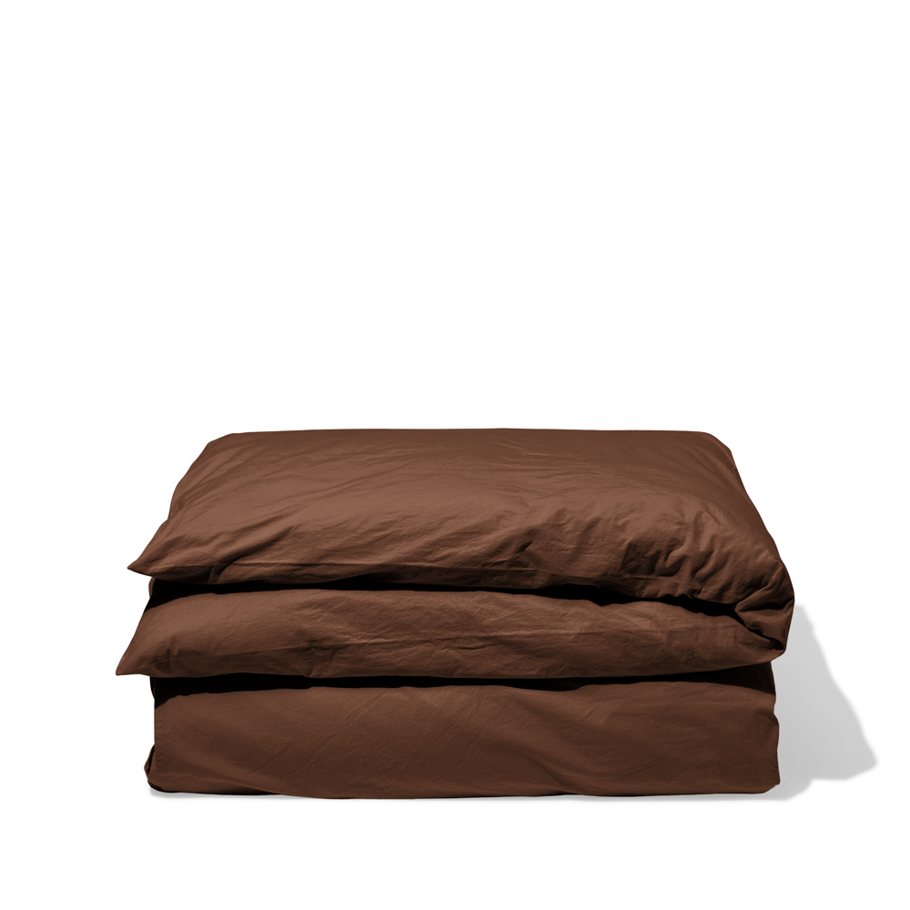 Housse de couette en percale de coton - Marron Cargo