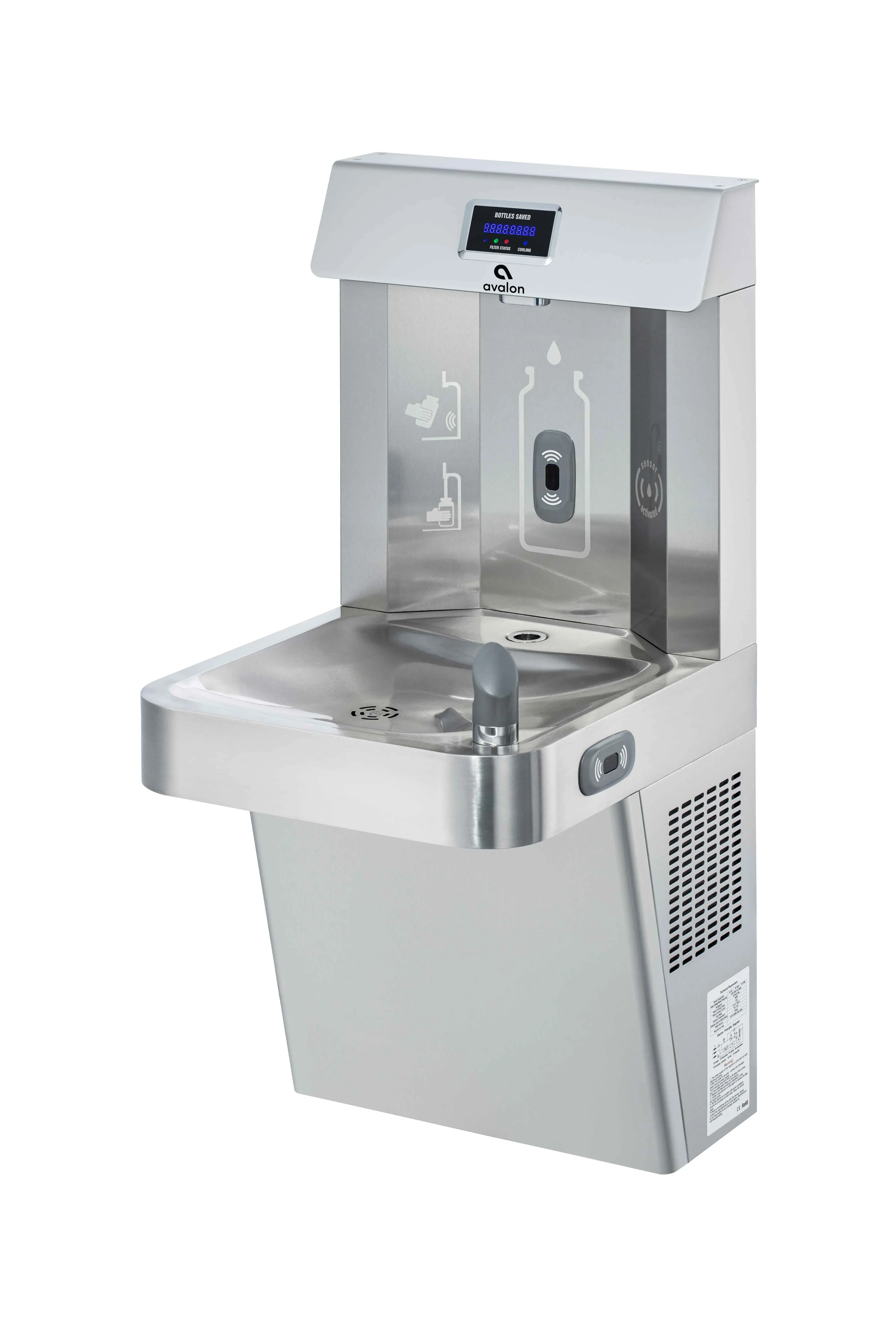 Avalon Wall Mounted Water Fountain with Bottle Filling Station, High Capacity Cooling, Sensor Dispensing, Self Cleaning