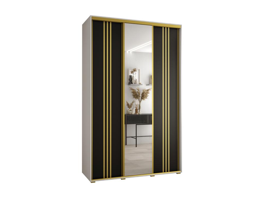 ARMARIO DAVOS 7 DE PUERTAS CORREDERAS 235,2/160/60 3 puertas (Tucasago/Negro/Oro)
