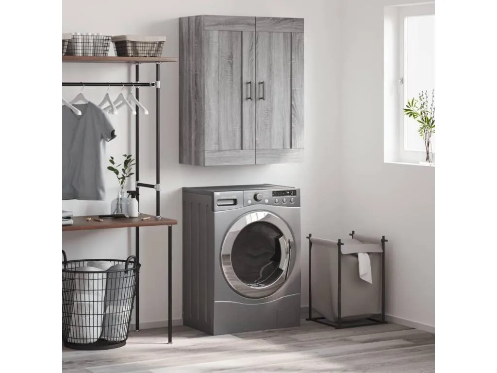 Armario de pared Kavehomedeco ingeniería gris Kavehomedeco 69.5x34x90 cm SRJY84187