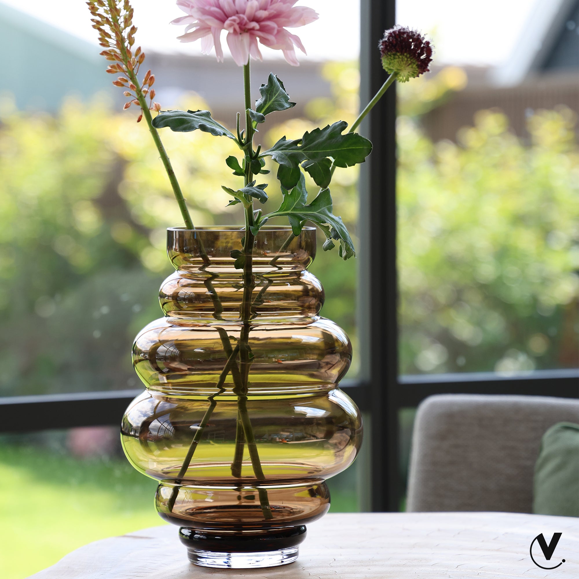 Vase The World - Maputo M taupe Ø22 x H30 cm