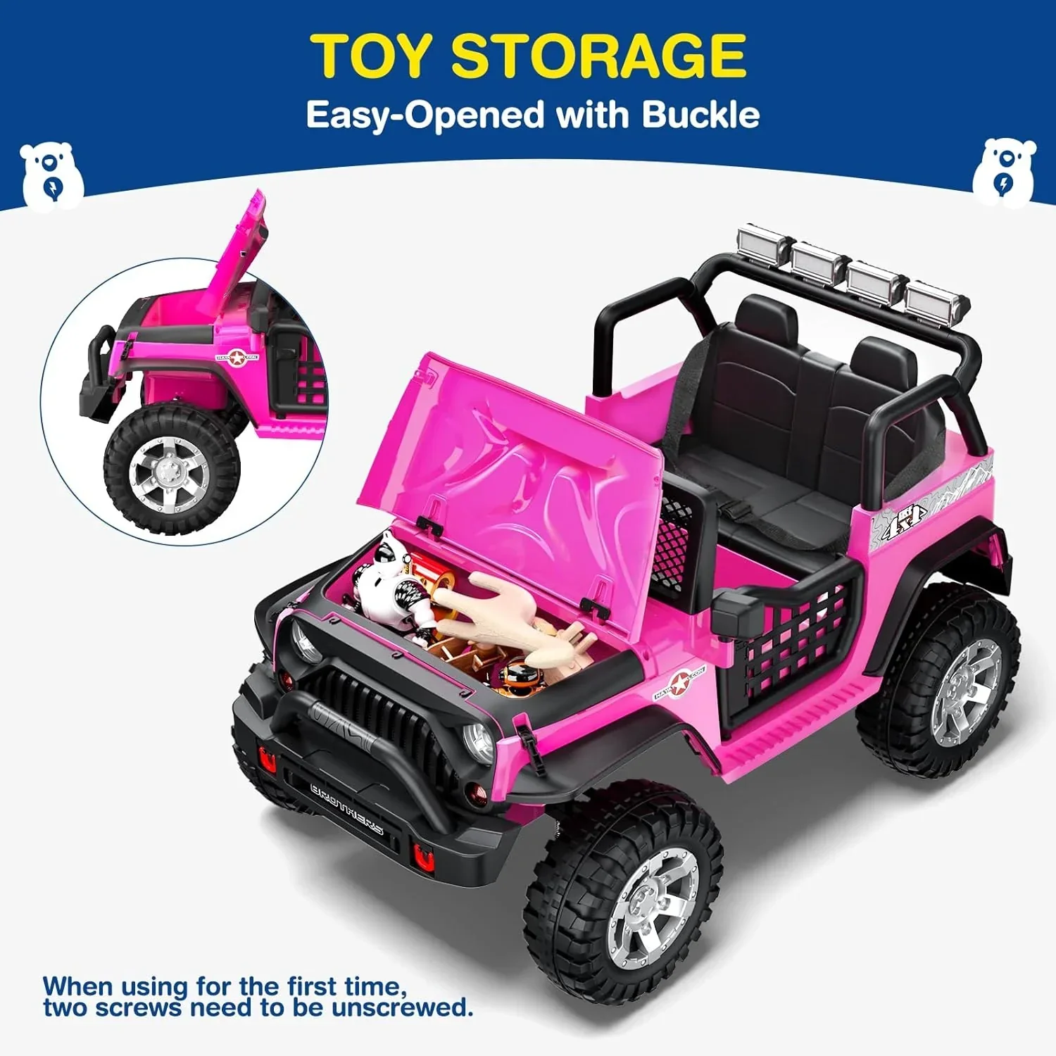 L8 Ride On Car 2 Seater 12V Kids Electric Car Remote Control 4-Wheel Suspension Bluetooth Speaker