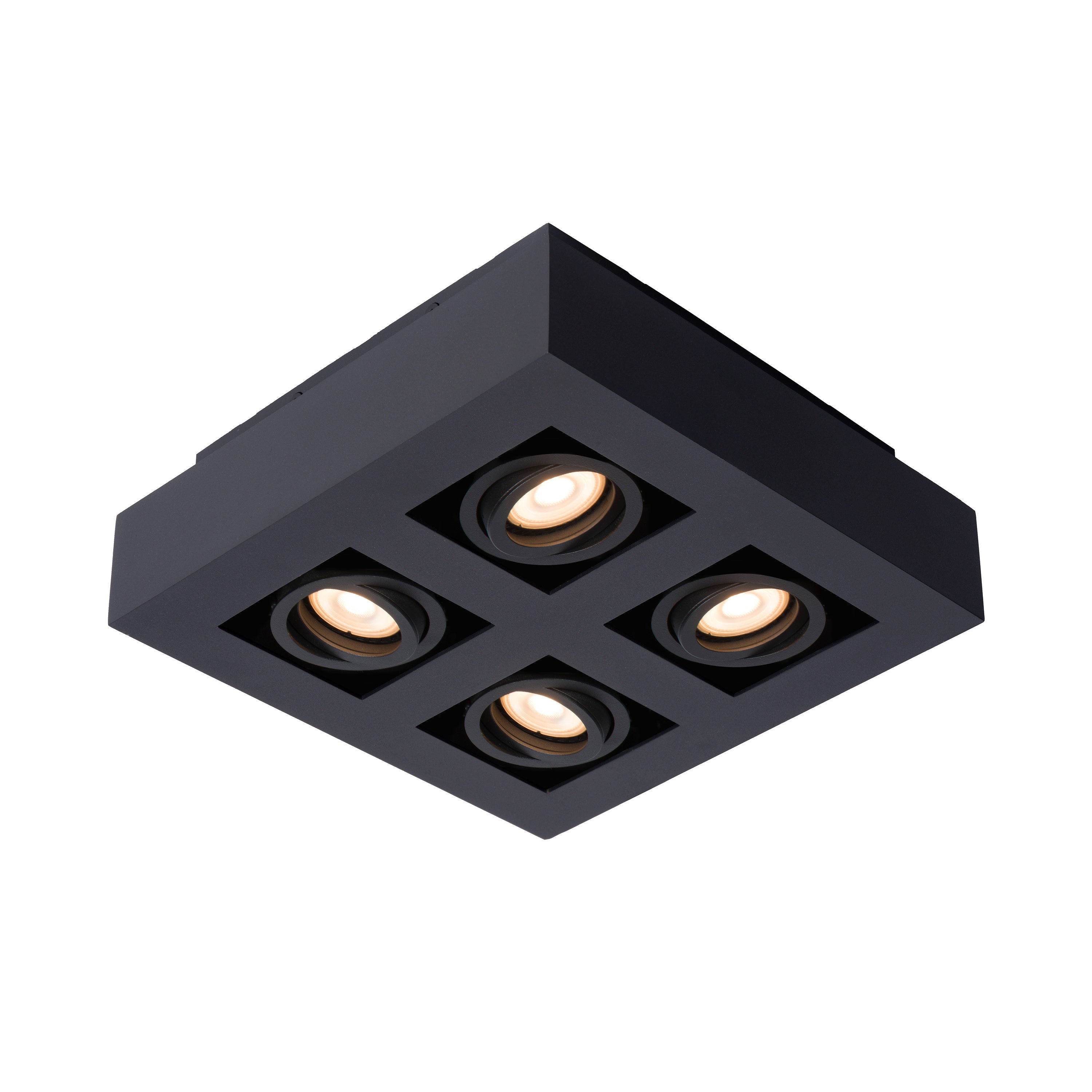Lucide XIRAX Plafondspot - Zwart - 4 x GU10