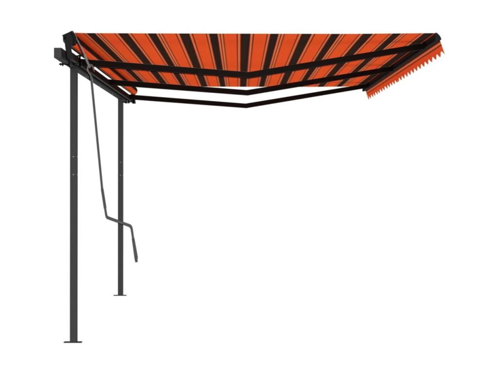 Postes de toldo retráctiles automáticos 6x3 Naranja etarron