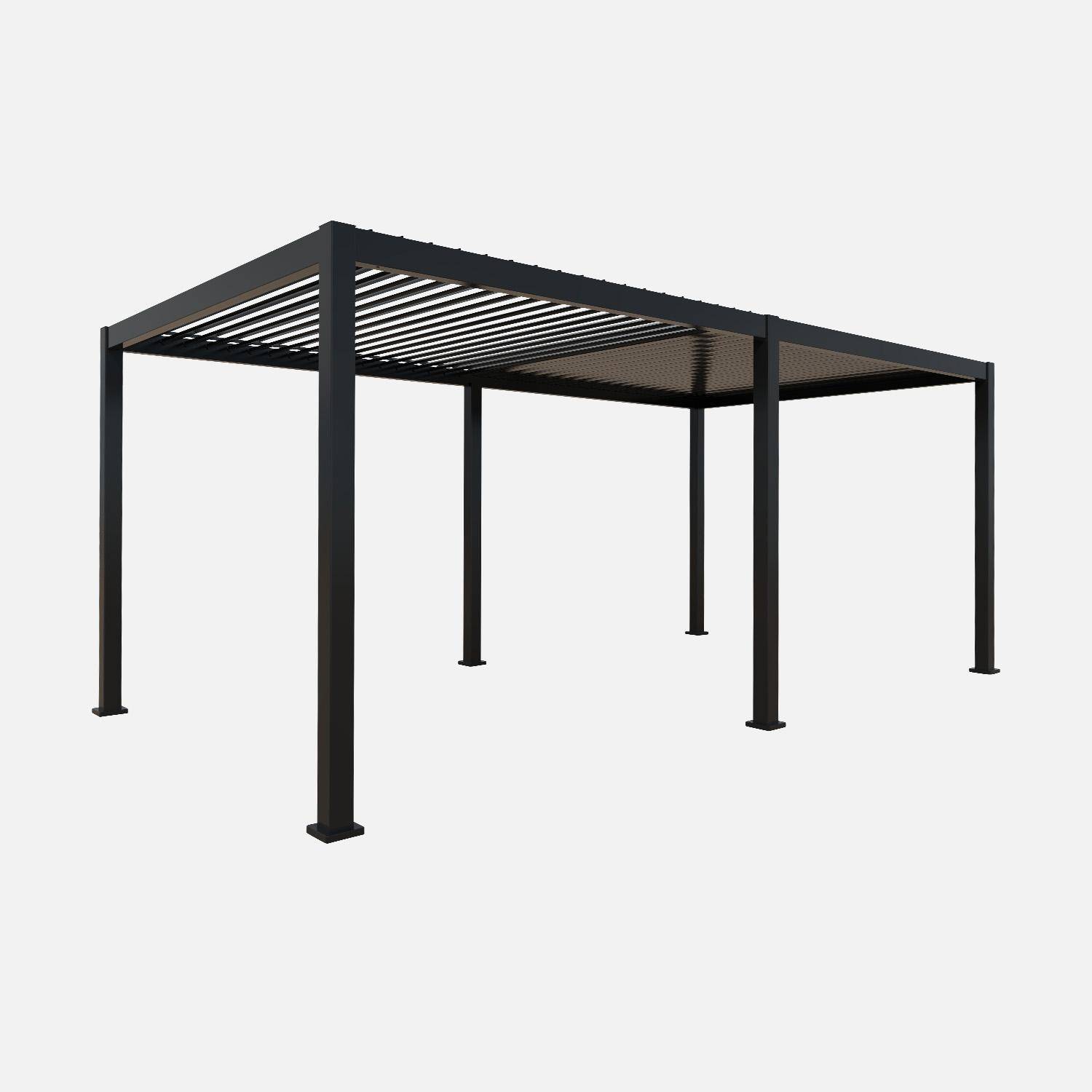 Triomphe 3x6m + accesorios - Pérgola bioclimática 3x6m de aluminio + 4 toldos de 3m