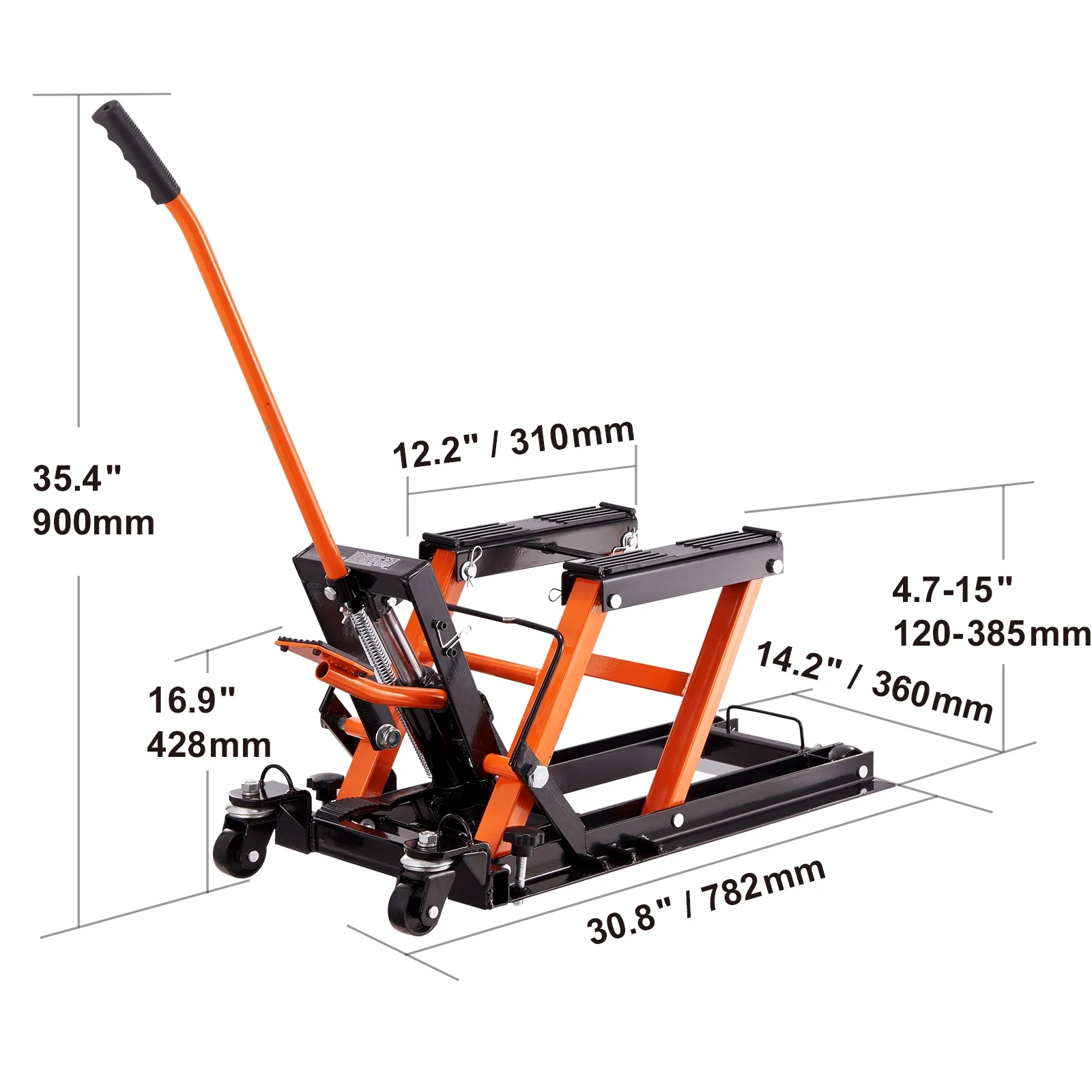 KFFKFF 1500 LB Hydraulic Motorcycle ATV Lift Jack Hydraulic Pump Hoist Jack ATV Dirt Bike Stand - Image 8