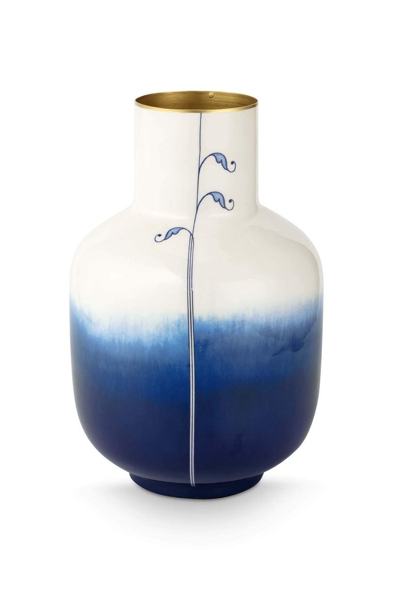 Vase Metal Pip & The Blue Bird Dip Dye Blue 30cm