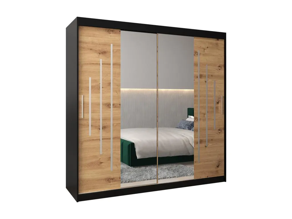 ARMARIO Prietocasa 1 DE PUERTAS CORREDERAS 200/200/62 2 puertas (negro/artisan)