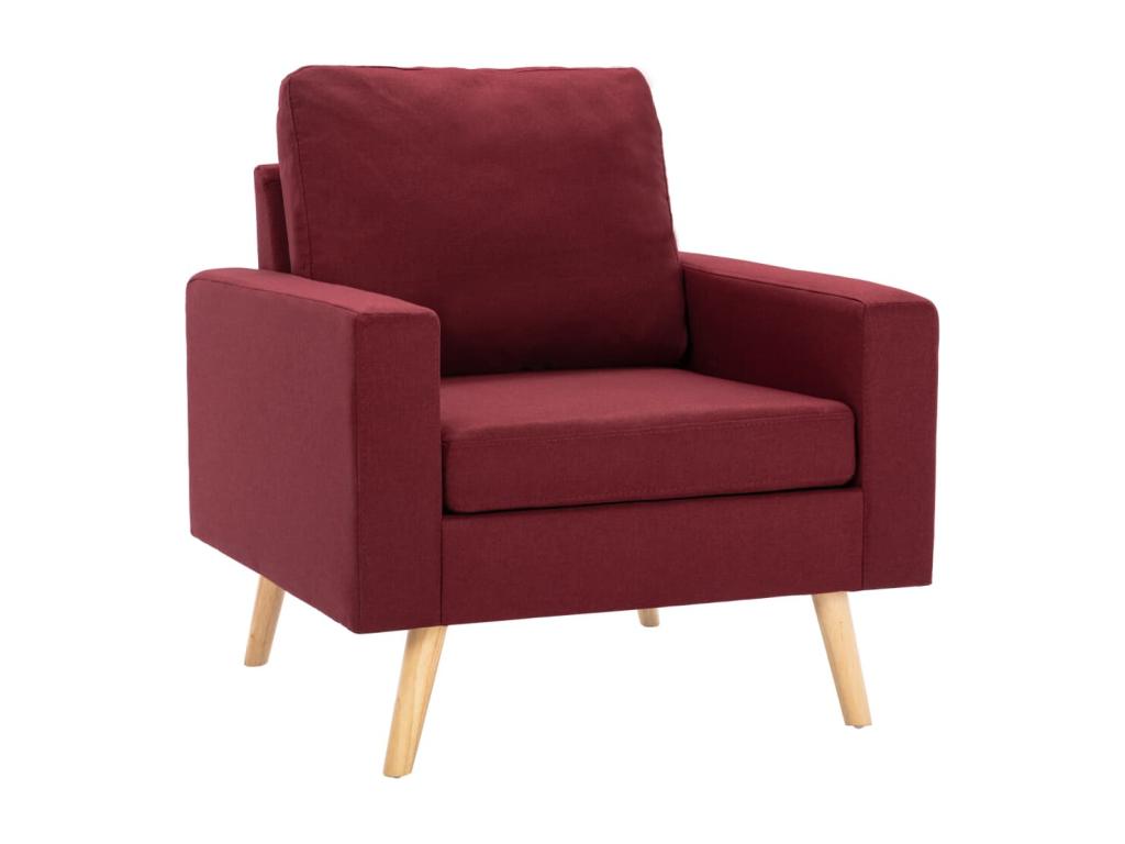 Sillón de tela color vino tinto