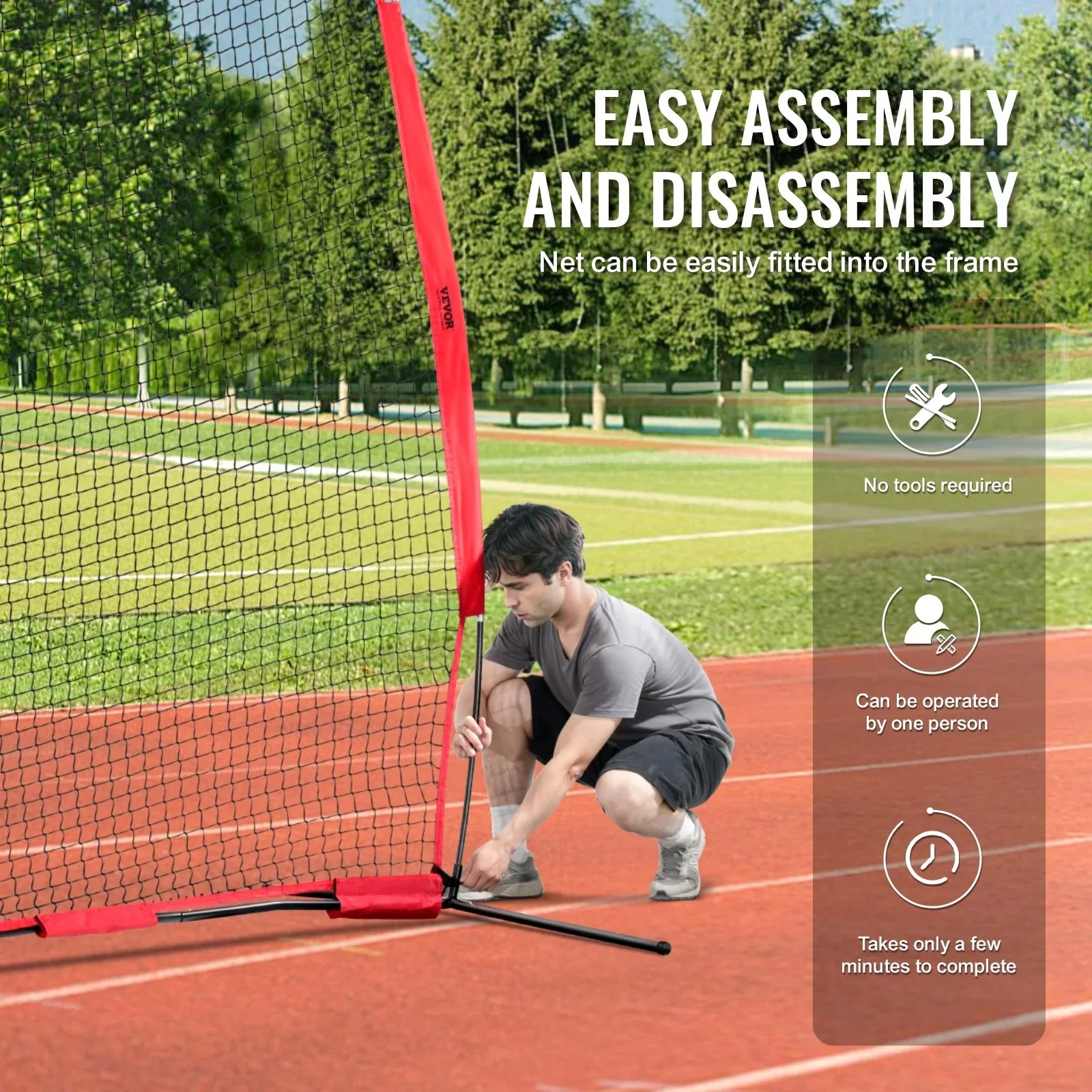 VEVOR Barricade Backstop Net, 12x9 ft Ball Sports Barrier Netting With Carry Bag - SSPDYBQ004 - Image 6 VEVOR Barricade Backstop Net, 12x9 ft Ball Sports Barrier Netting With Carry Bag - SSPDYBQ004 - Image 6