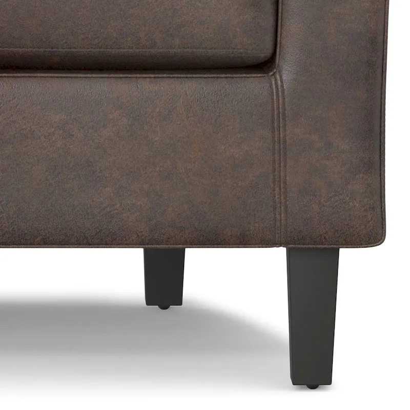 Modern Tub Accent Chair with Upholstered Seat and Wooden Legs