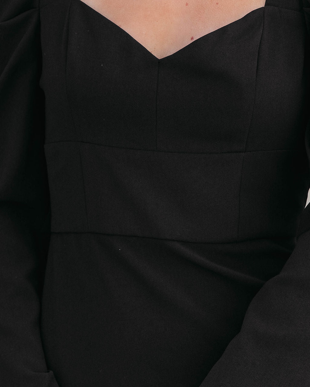 Beatrix Puff Sleeve Cutout Mini Dress - Black - Se7enfashion