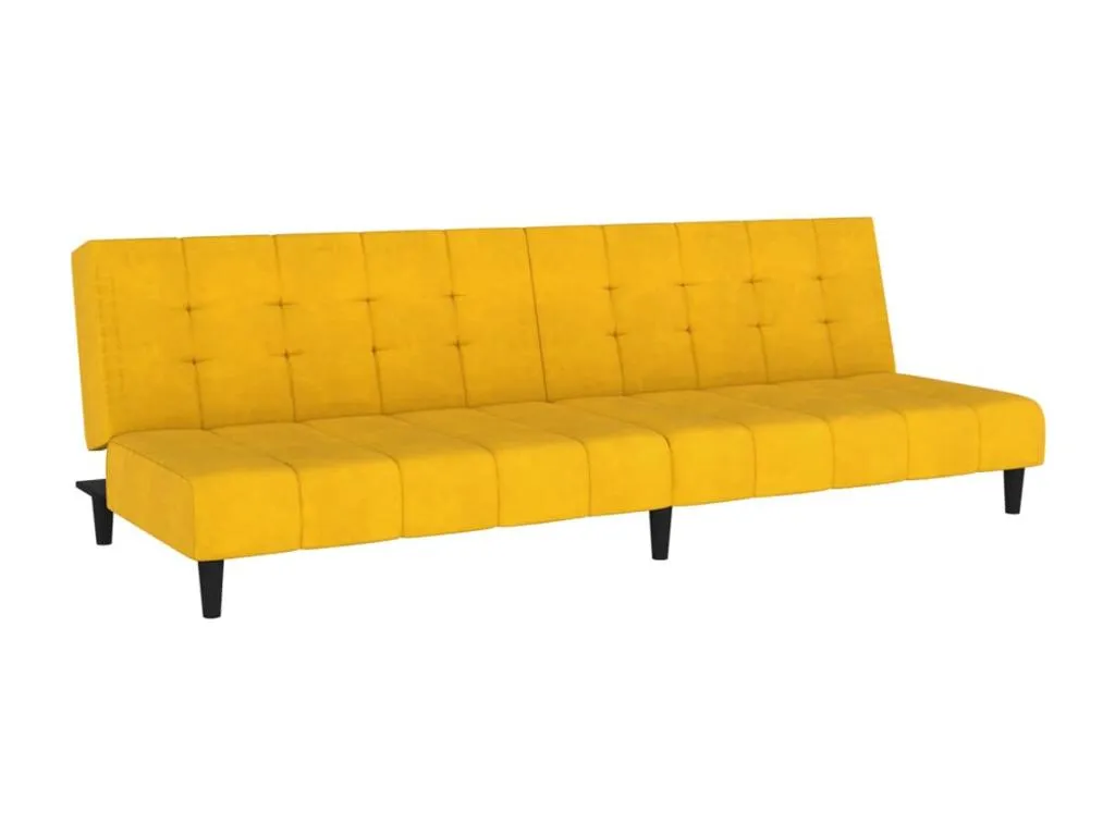 Sofá cama de 2 plazas terciopelo amarillo 27721FVGX