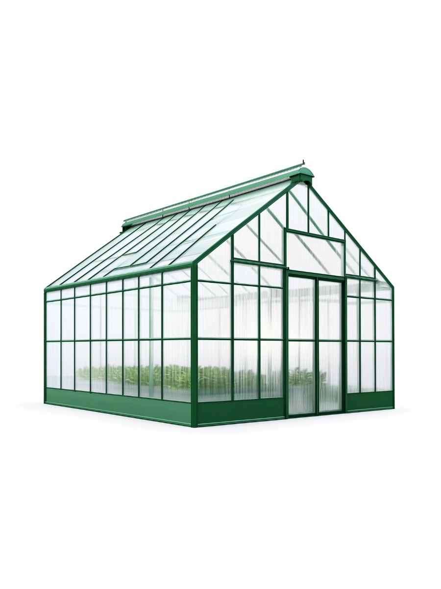 Invernadero de jardín policarbonato/aluminio transparente/verde pino exterior 4m²