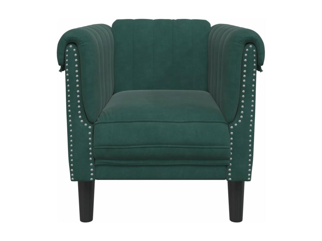 Sillón de terciopelo verde oscuro