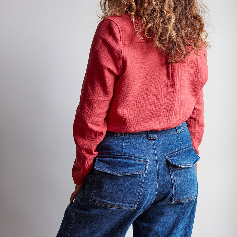 Merci - Chemise en gaze de coton - Rouge