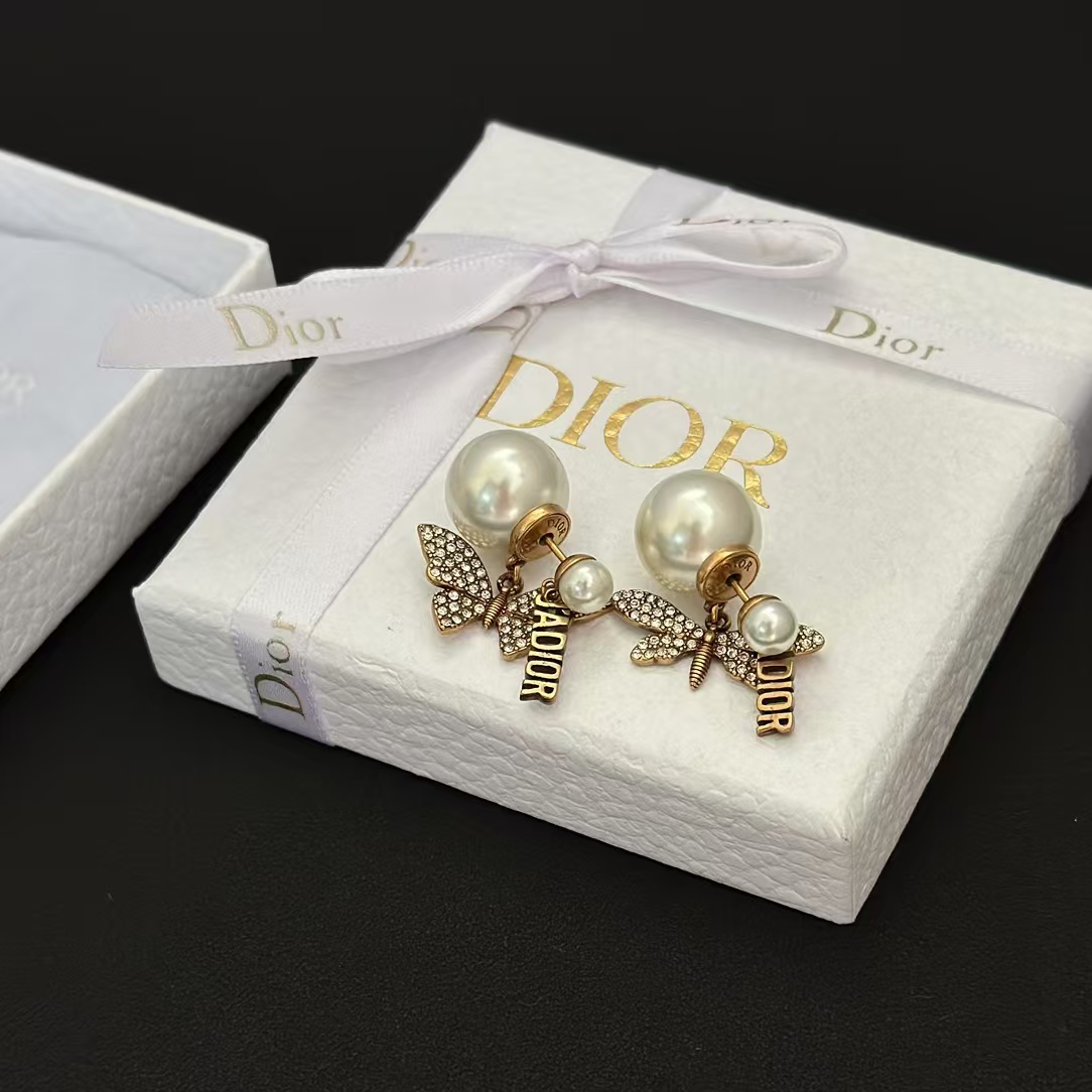 Dior Butterfly JADIOR Pearl Earrings - Original Replica Club