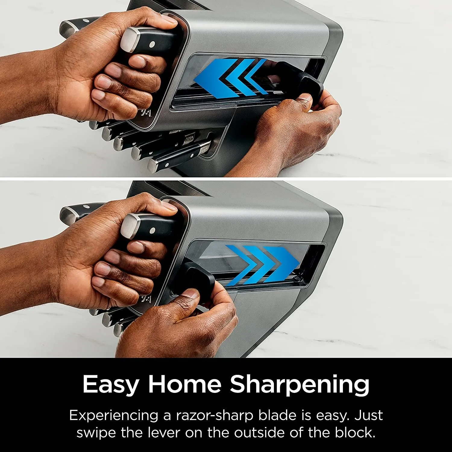 Ninja K32017 Foodi NeverDull 17 Piece Premium Knife System Block Set with Built-in Sharpener, Stainless Steel/Black