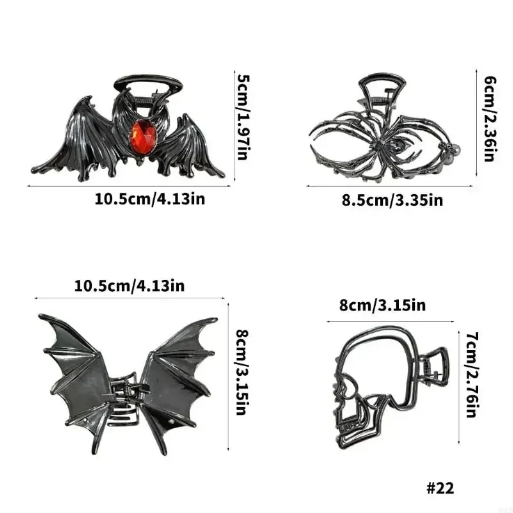 4-Piece Halloween Spider and Bat Hair Clip Set - Image 8 4-Piece Halloween Spider and Bat Hair Clip Set - Image 8
