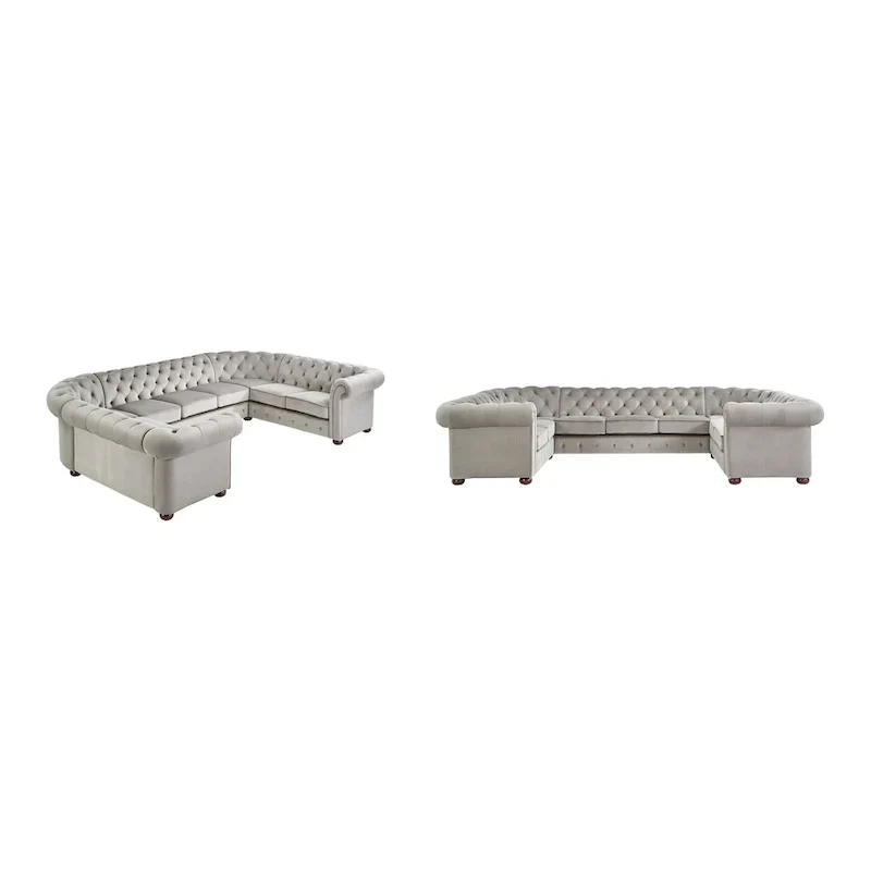 Gdansk 9-Person U-Shaped Chesterfield Sectional Sofa