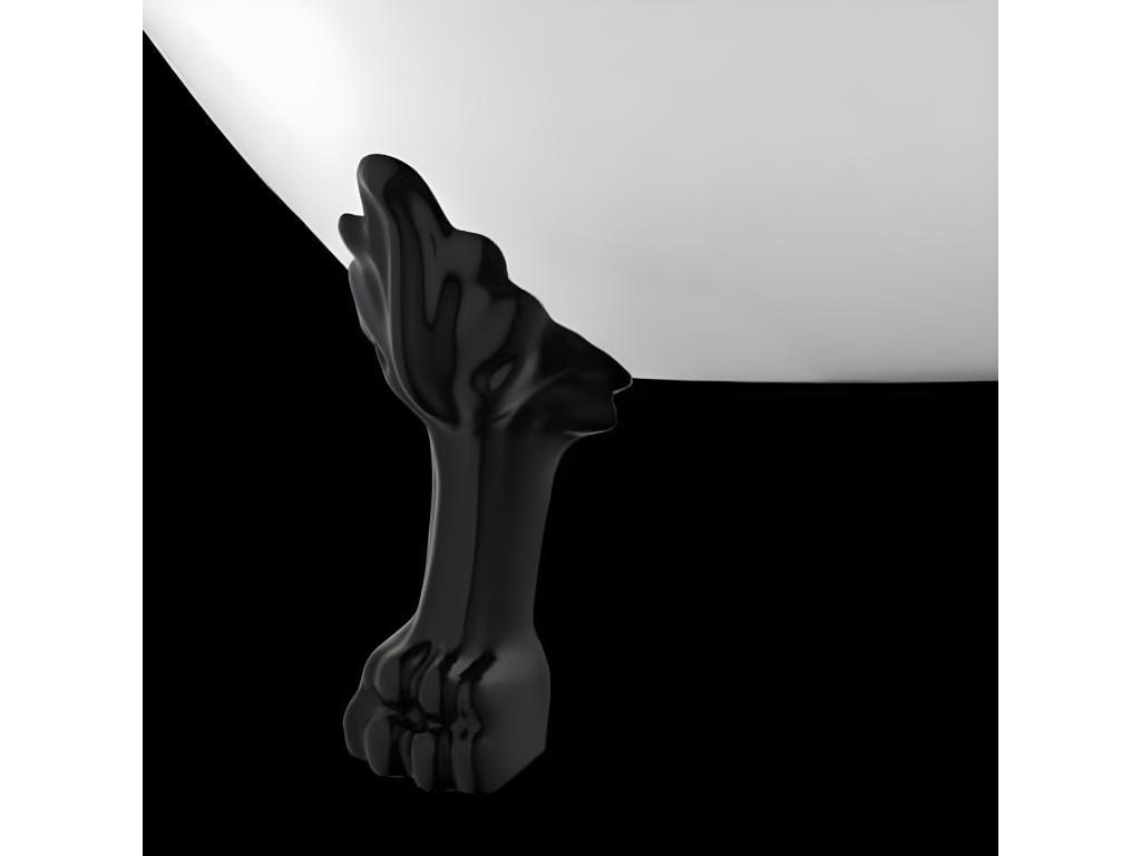 Bañera con patas RICHMOND NEGRA 171 cm patas LEÓN NEGRAS