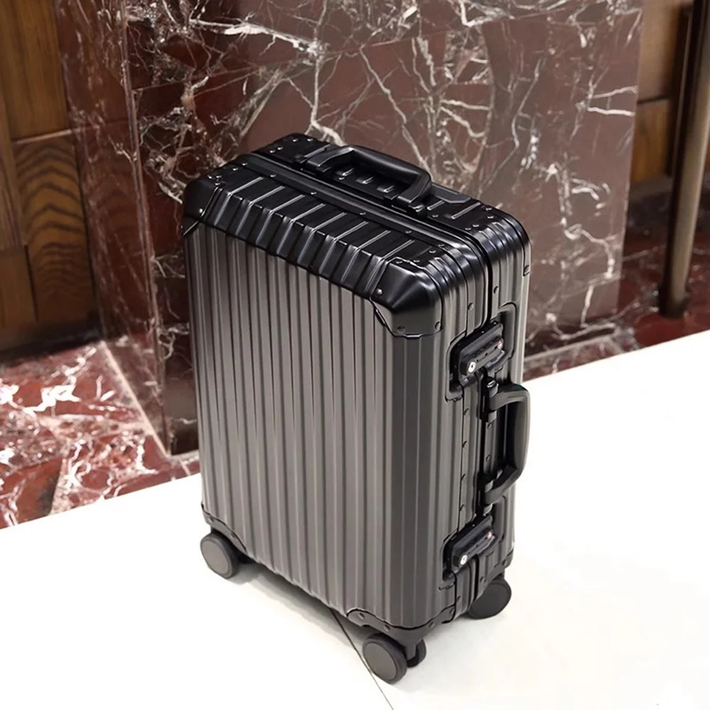 All Aluminum Magnesium Hardshell Carry On Luggage with Lock, Airline Approved Hardside Carry on Suitcase with Spinner Wheels, Checked Metal Rolling Luggage Case for Travel, Business - Image 12