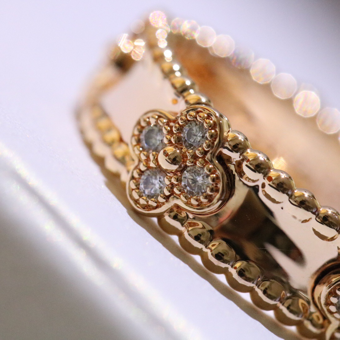 VCA Perlee Narrow Four Leaf Clover Ring - Original Replica Club