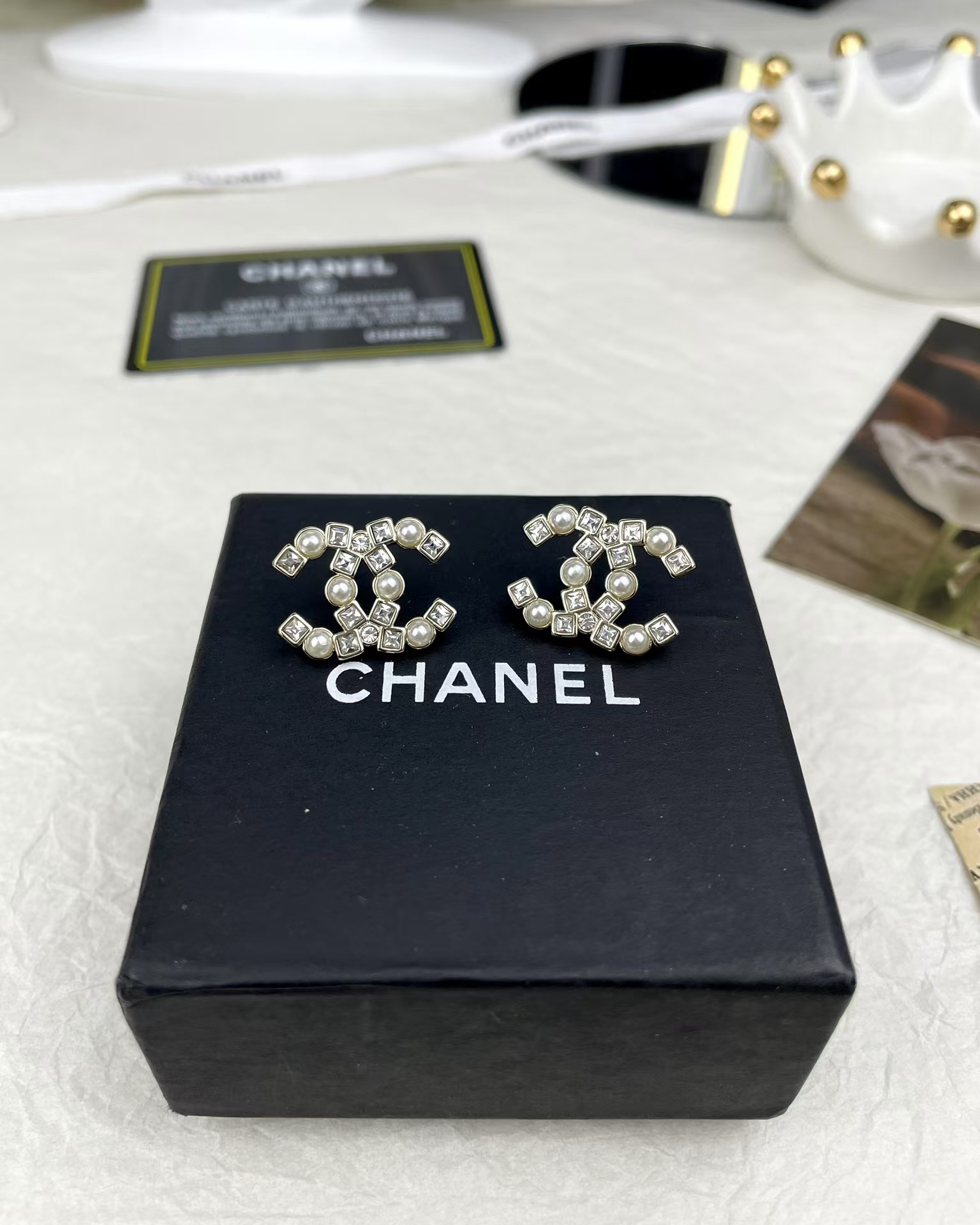 Chanel Pearl and Diamond Paved Earring Stud - Original Replica Club