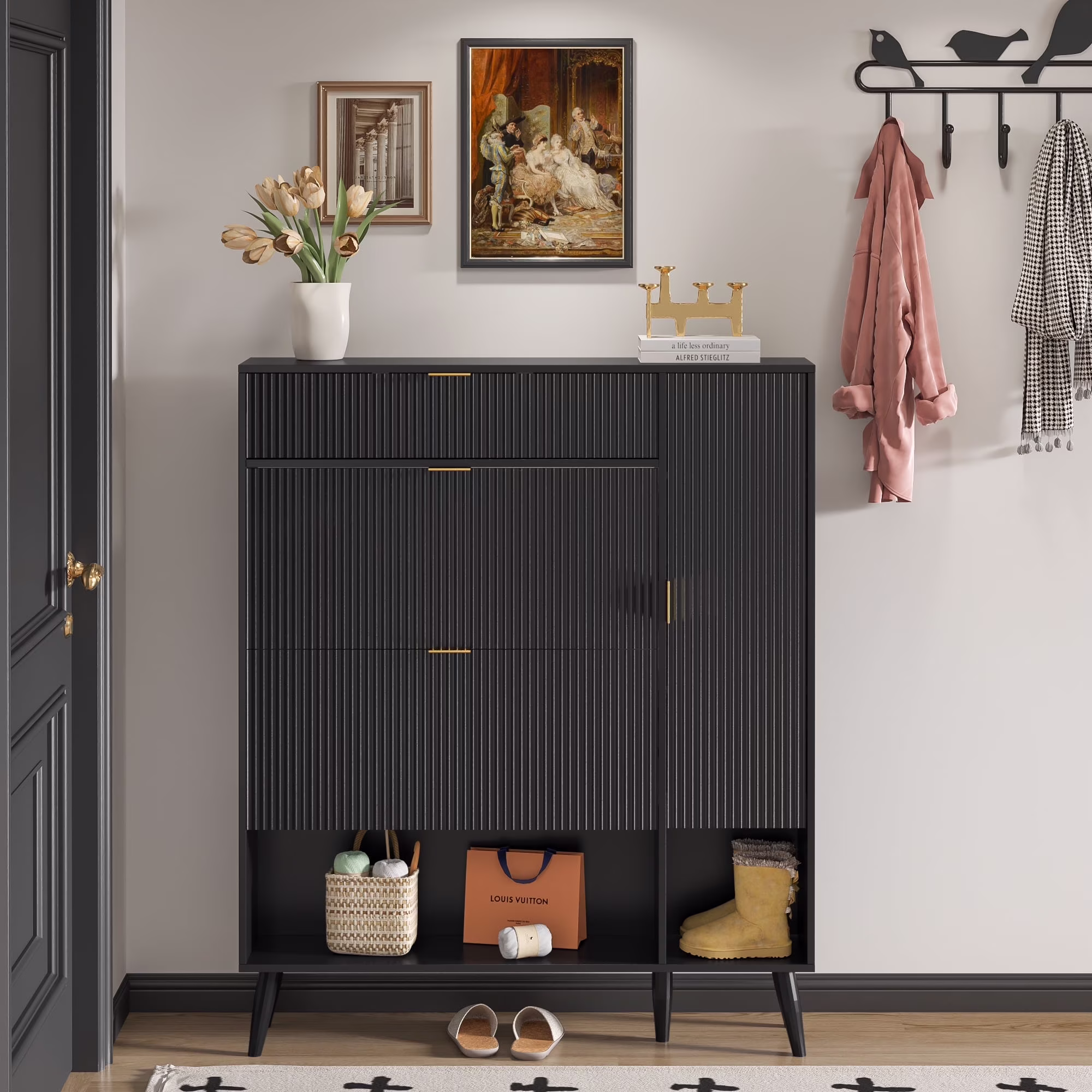 Shoe Cabinet with Drawers, slim storage cabinets, entryway shoe storage cabinets - Image 5
