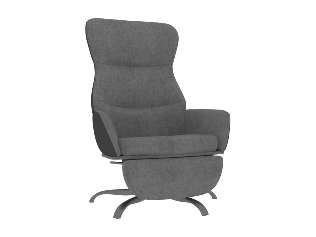 Sillón de Nestleano con reposapiés tela gris oscuro