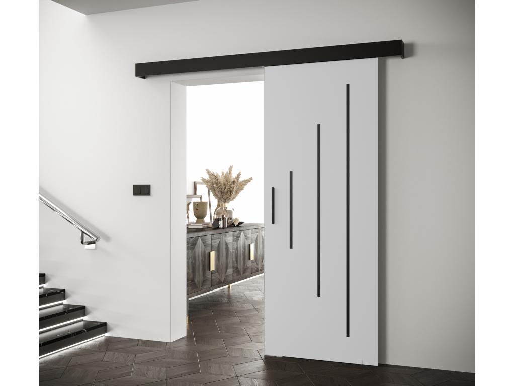 Puertas correderas Salwador Y 90x204 cm (Blanco / Negro / Negro)