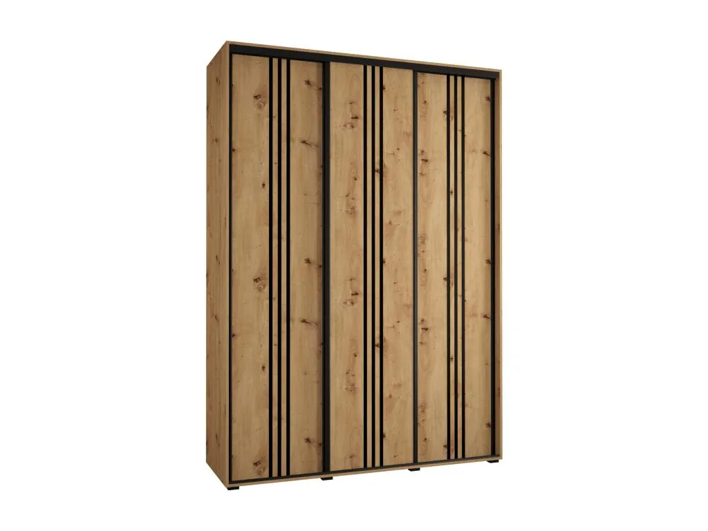 ARMARIO Decounico 6 DE PUERTAS CORREDERAS 235.2/180/60 3 puertas (Artisan/Negro/Negro)