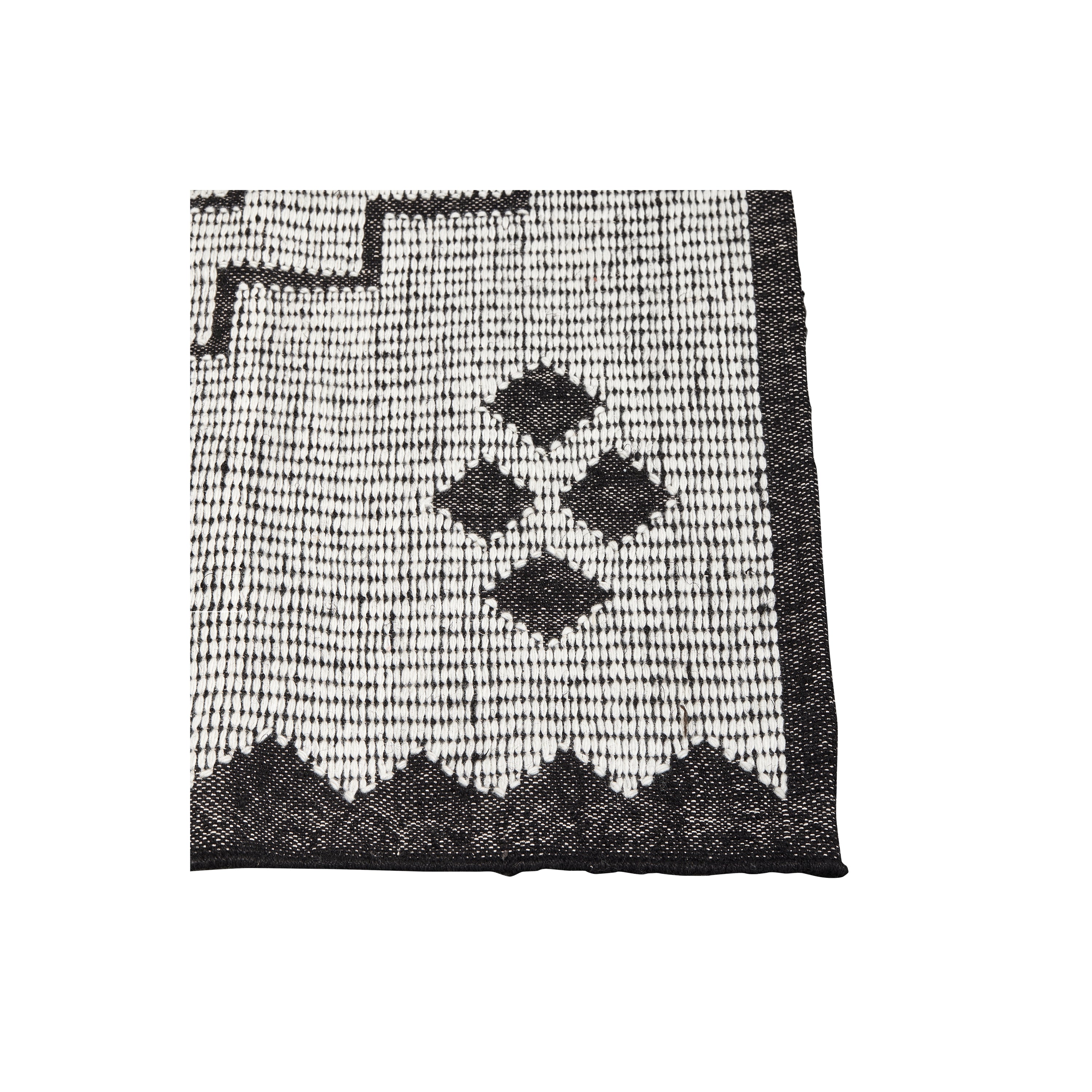 WOOOD Omari Vloerkleed - Wol Jute - Naturel Zwart - 1x160x230