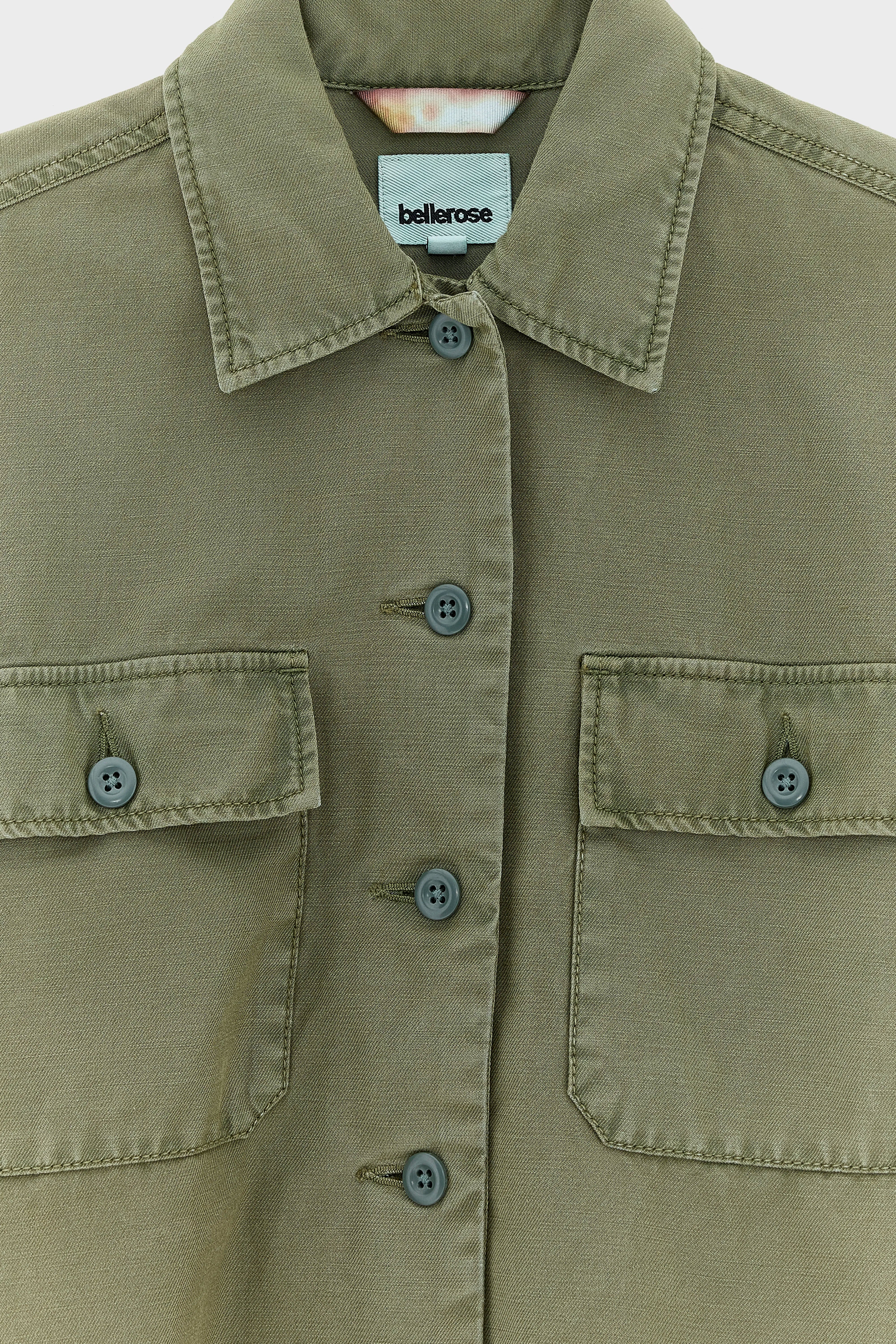 Bellerose Azucar khaki green classic overshirt (251 / G / JEEP)