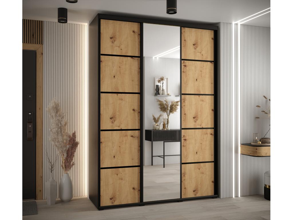 ARMARIO Abodeia 5 DE PUERTAS CORREDERAS 235 - 2/180/45 3 puertas Negro/Artisan/Negro