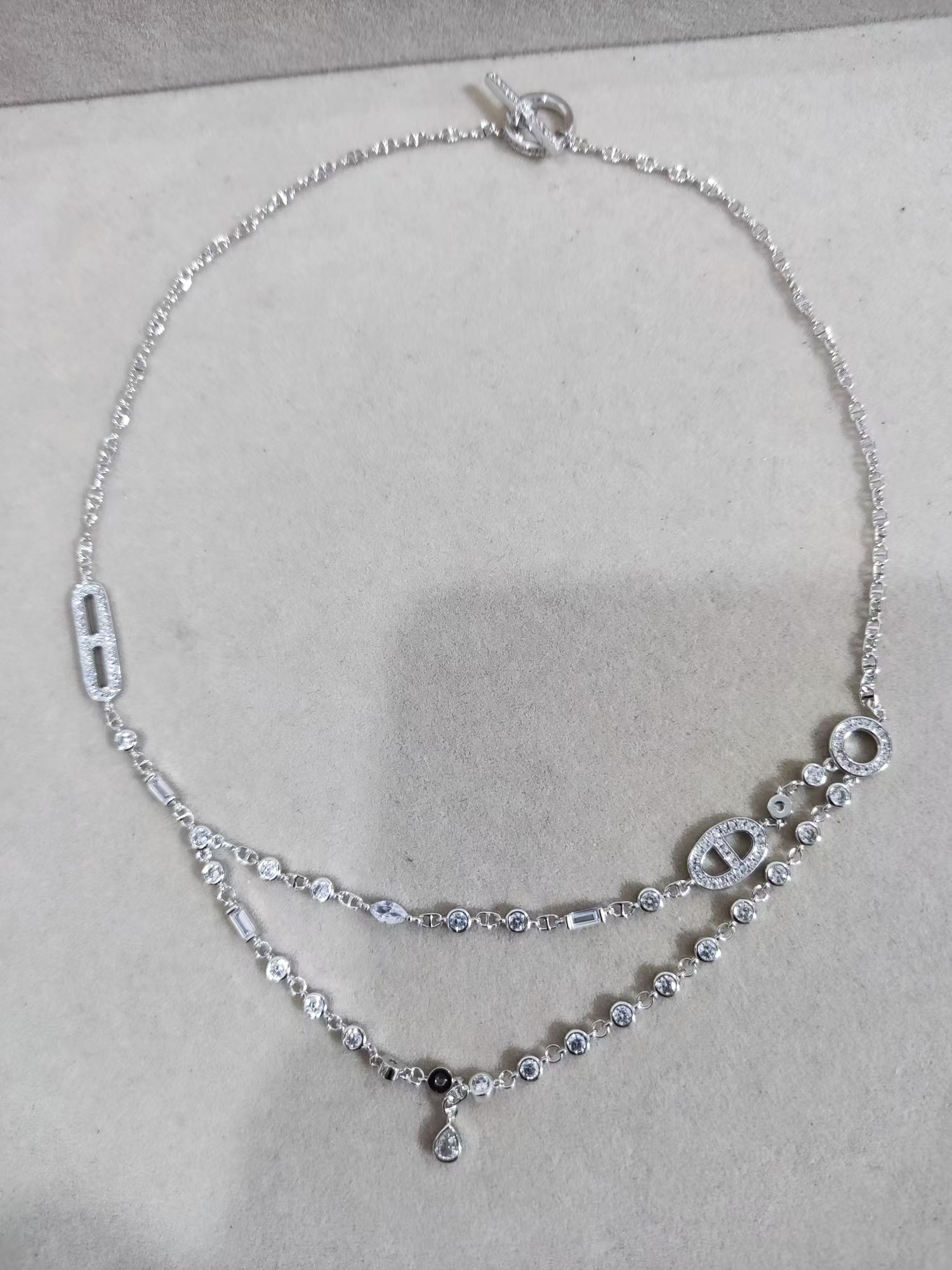 Hermes Pig Nose Teardrop Diamond Pendant Necklace - Original Replica Club